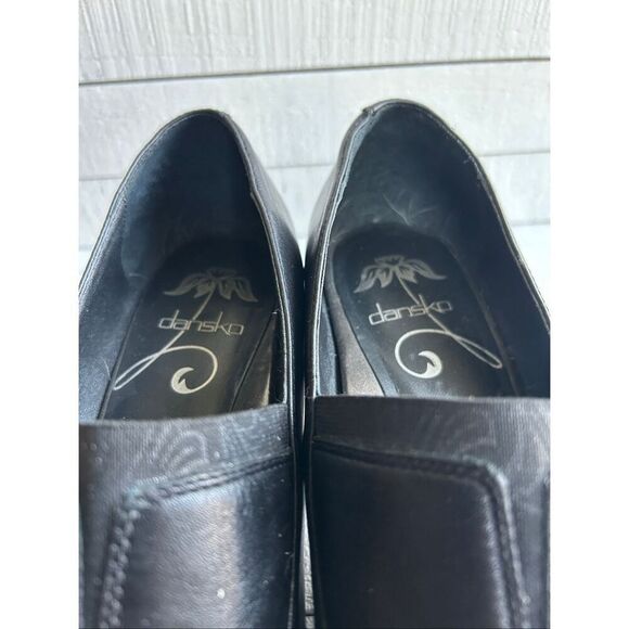 Dansko Women’s Black Leather Wedge Slip-On Comfort Heels Size 40 - Picture 11 of 12